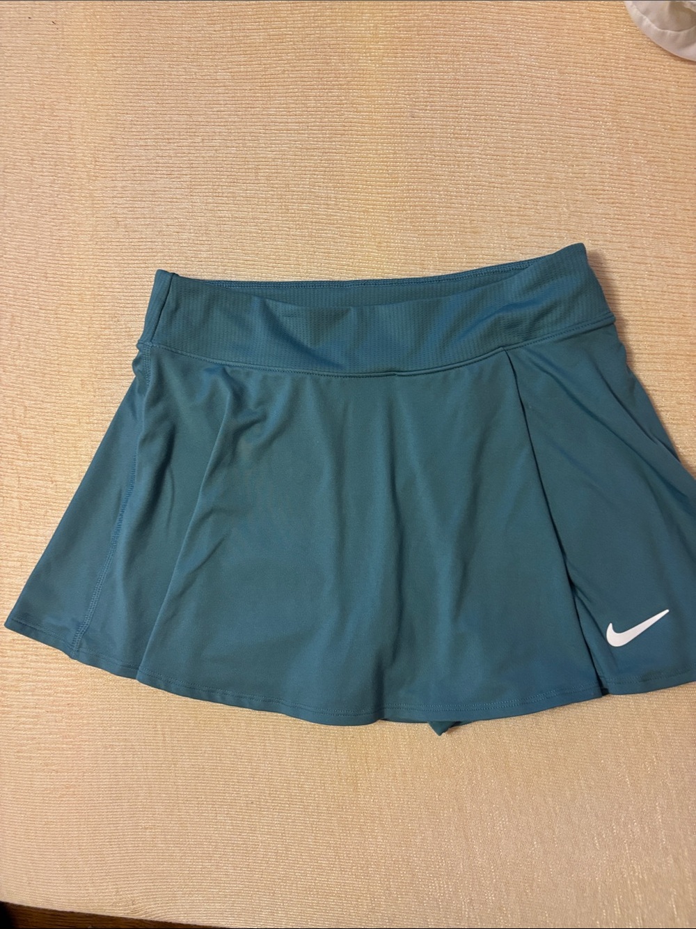 Nike Teal Blue Skirt with White Swoosh 12” with attached shorties